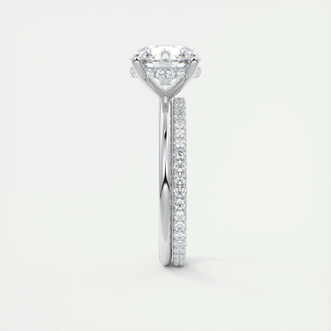 2ct Round F- VS1 Diamond Hidden Halo Engagement Ring