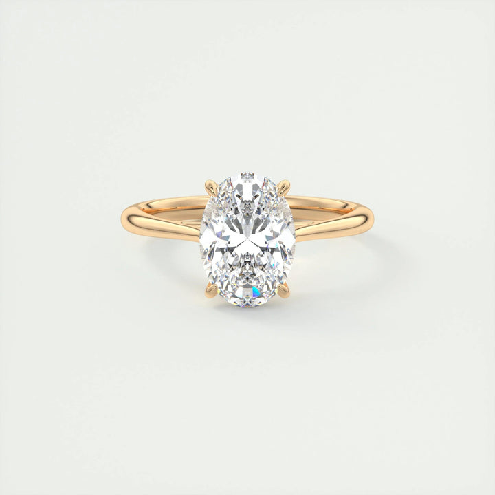 2ct Oval F- VS1 Diamond Solitaire Engagement Ring