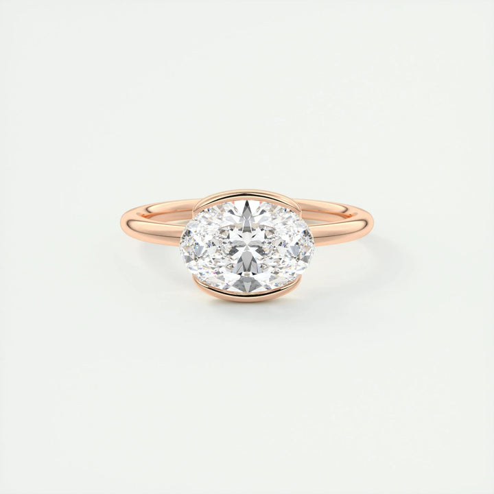 Exquisite 2ct Oval Cut Lab Grown Diamond Solitaire Engagement Ring in 14K or 18K Solid Gold, IGI Certified, F- VS1 Clarity