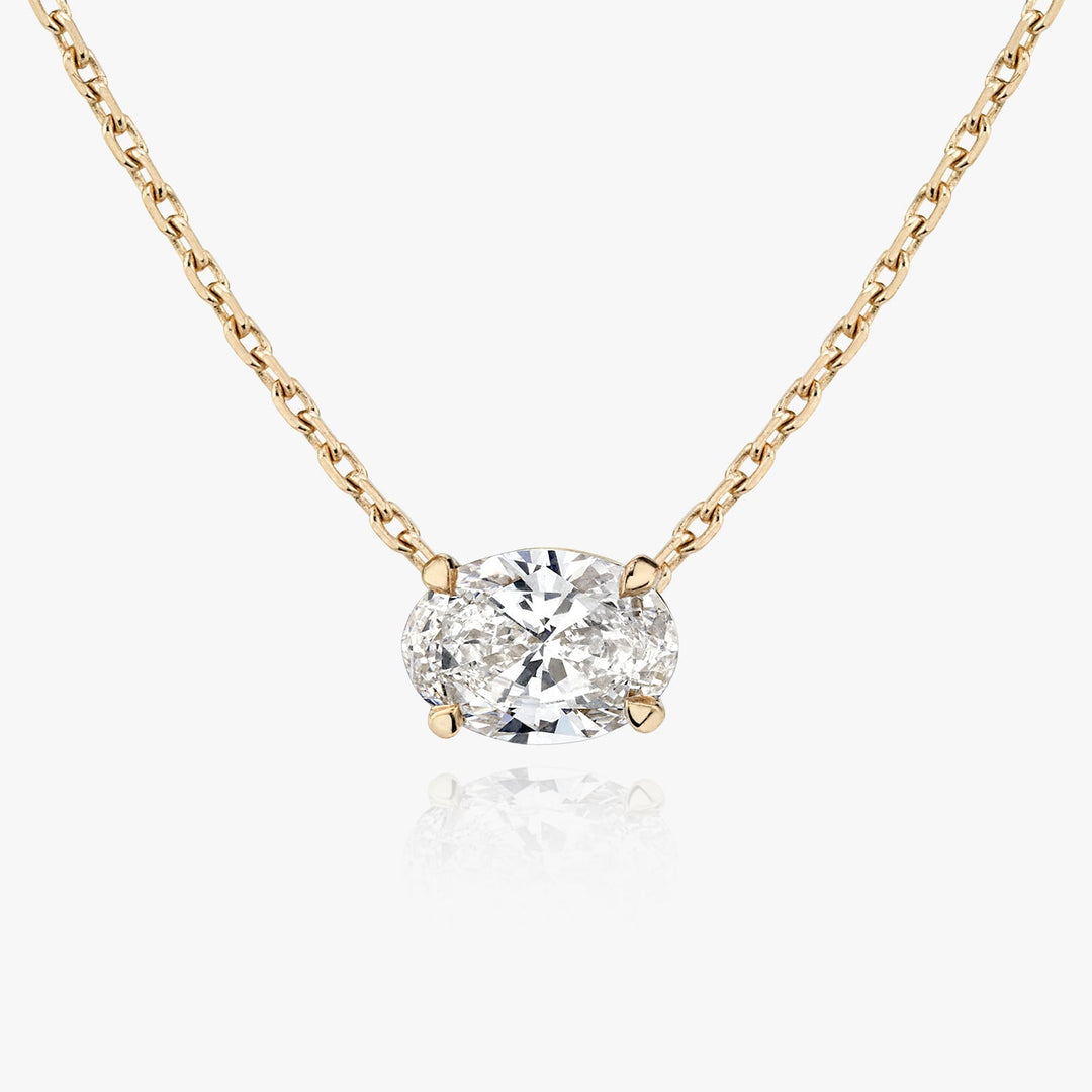 0.25 CT-1.0 CT Oval Solitaire F/VS Lab Grown Diamond Necklace