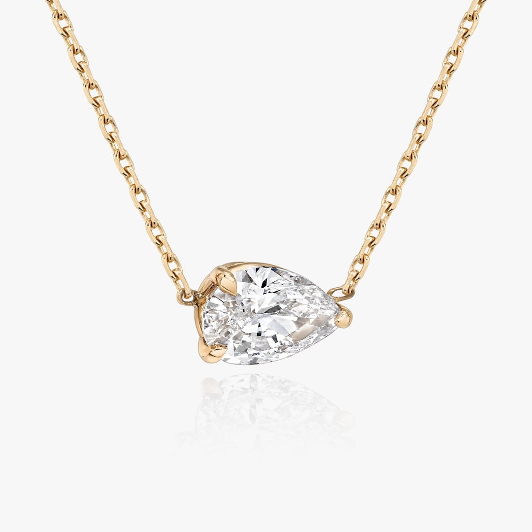 0.25 CT-1.0 CT Pear Solitaire F/VS Lab Grown Diamond Necklace
