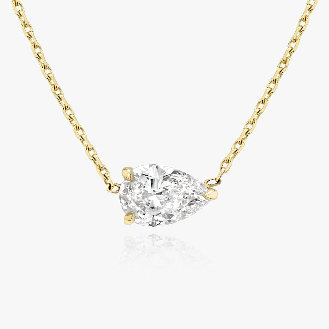 0.25 CT-1.0 CT Pear Solitaire F/VS Lab Grown Diamond Necklace
