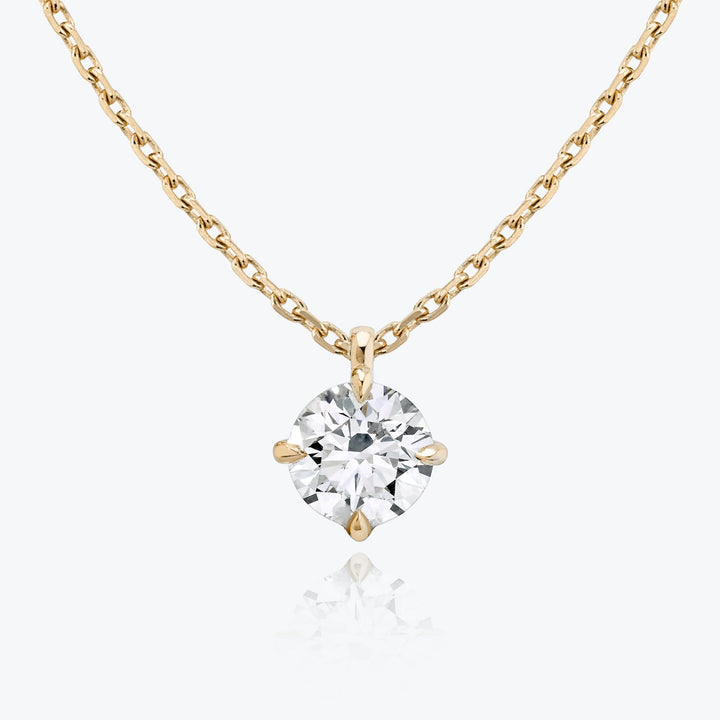 0.25 CT-1.0 CT Round Solitaire F/VS Lab Grown Diamond Necklace
