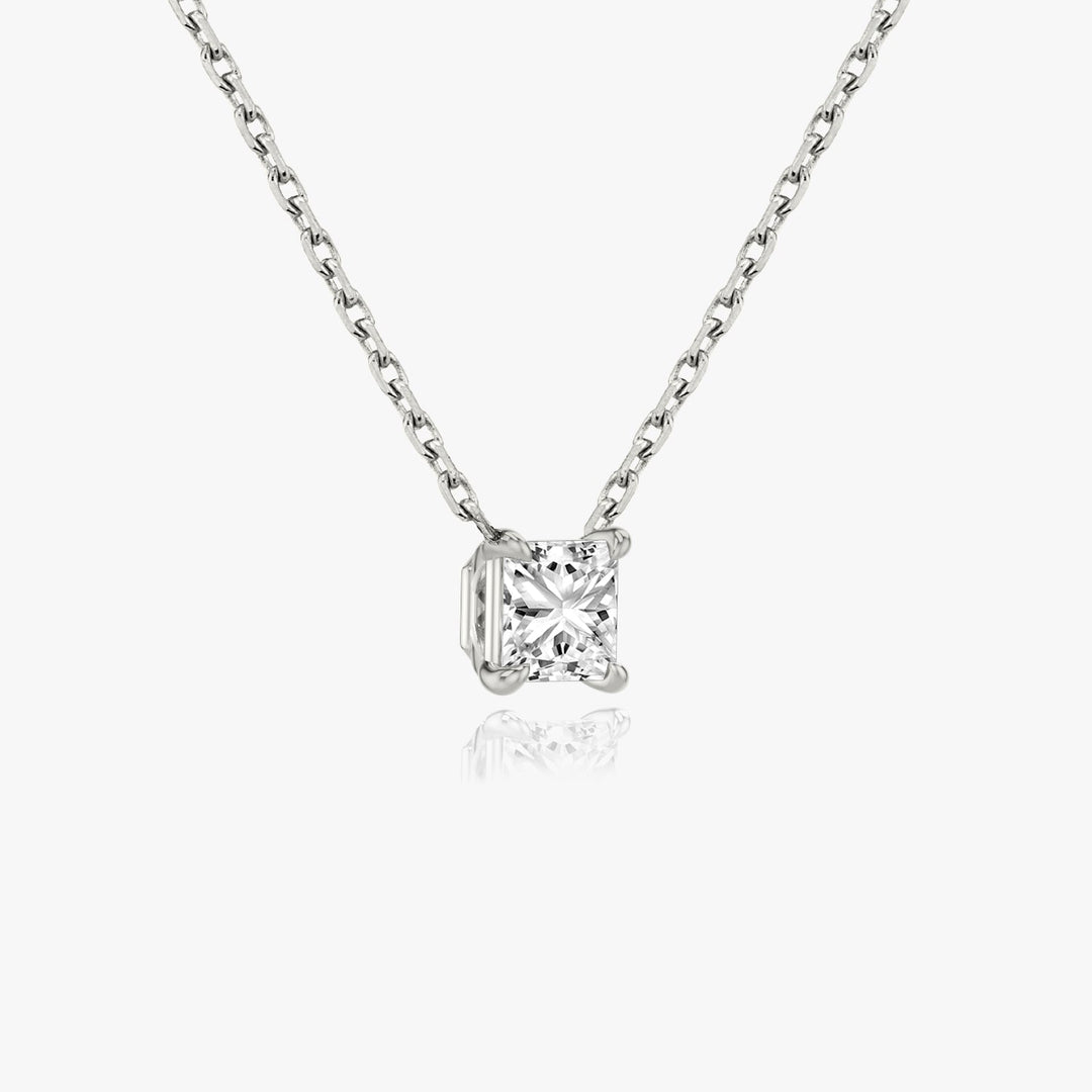 0.25 CT-1.0 CT Princess Solitaire F/VS Lab Grown Diamond Necklace