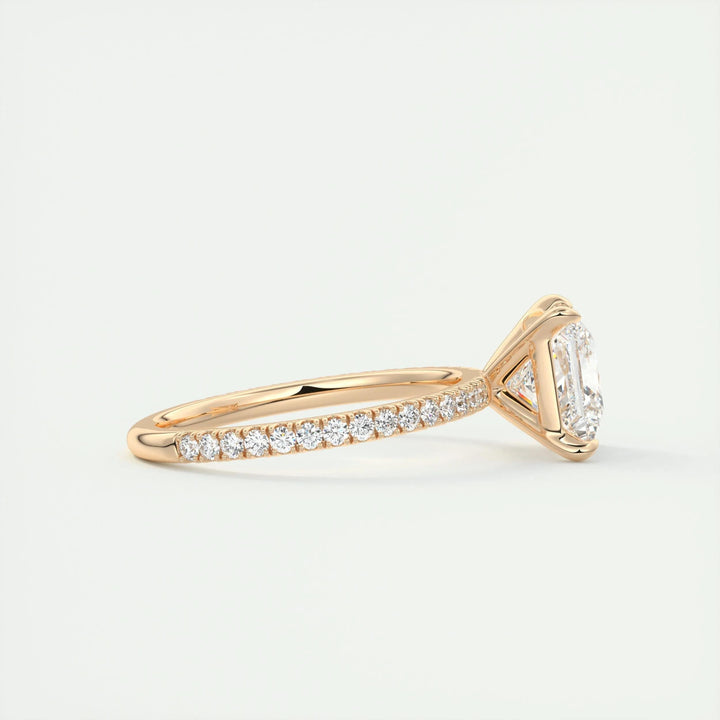 2ct Princess F- VS1 Diamond Engagement Ring With Pave Setting