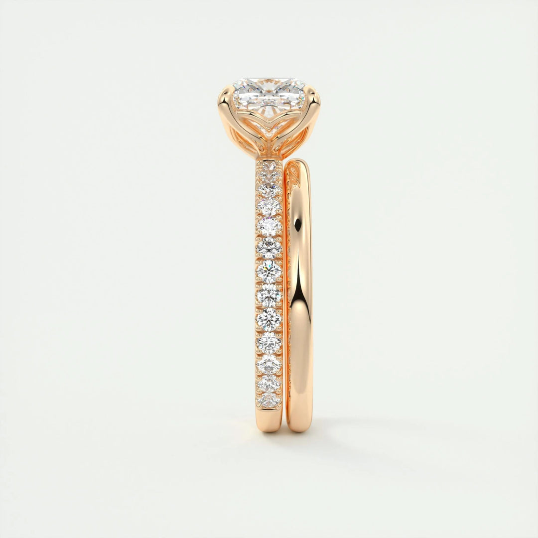 2ct Cushion F- VS1 Diamond Engagement Ring With Pave Setting