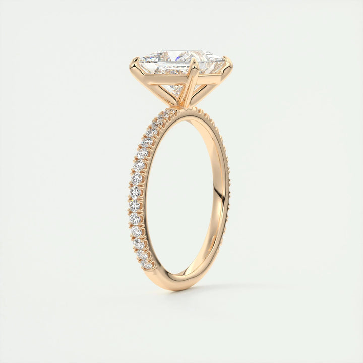 2ct Princess F- VS1 Diamond Engagement Ring With Pave Setting