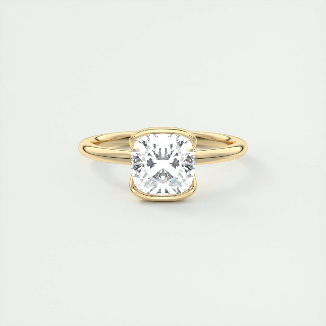 2ct Cushion F- VS1 Diamond Solitaire Engagement Ring
