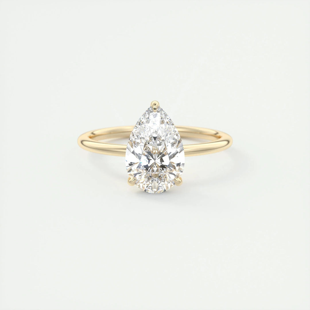 IGI Certified 2ct Pear-Cut F-VS1 Lab Grown Diamond Solitaire Engagement Ring in 14K and 18K Solid Gold