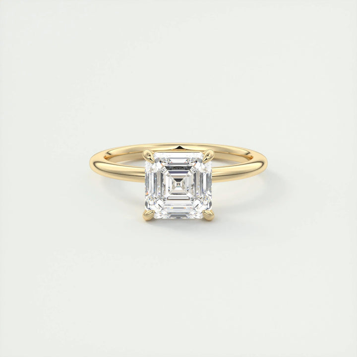 Exquisite 2ct Asscher Cut Lab-Grown Diamond Solitaire Engagement Ring in 14K or 18K Solid Gold - IGI Certified, F Color, VS1 Clarity