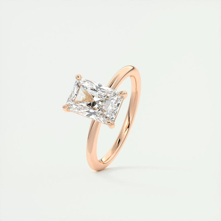 IGI Certified 2-Carat Radiant Cut F-VS1 Lab-Grown Diamond Solitaire Engagement Ring in 14K or 18K Solid Gold