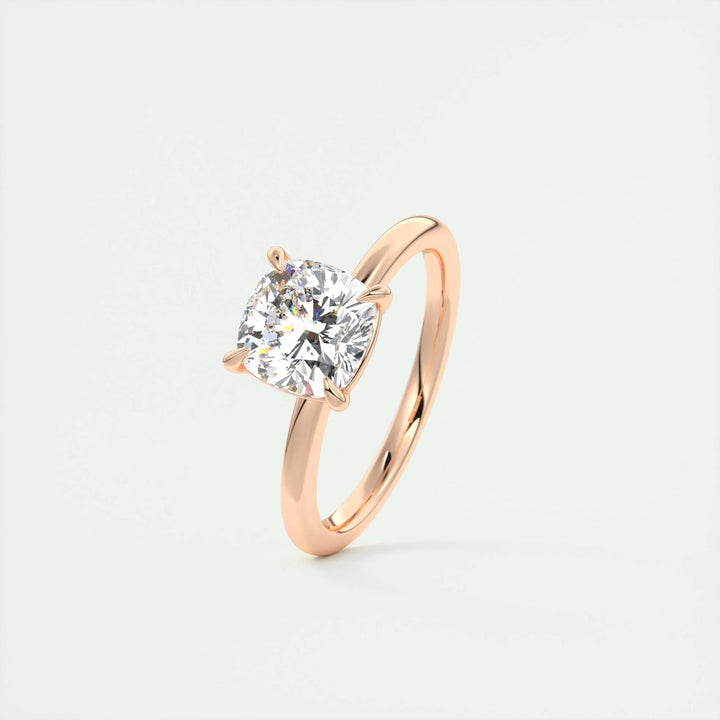 Exquisite 2ct Cushion-Cut F-VS1 Lab-Grown Diamond Solitaire Engagement Ring in 14K or 18K Solid Gold - IGI CertifiedExquisite 2ct Cushion-Cut F-VS1 Lab-Grown Diamond Solitaire Engagement Ring in 14K or 18K Solid Gold - IGI Certified