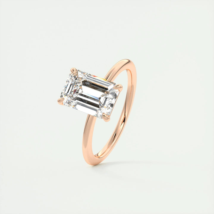 Exquisite 2ct Emerald-Cut Lab-Grown Diamond Solitaire Engagement Ring in 14K or 18K Solid Gold, IGI Certified F Color, VS1 Clarity