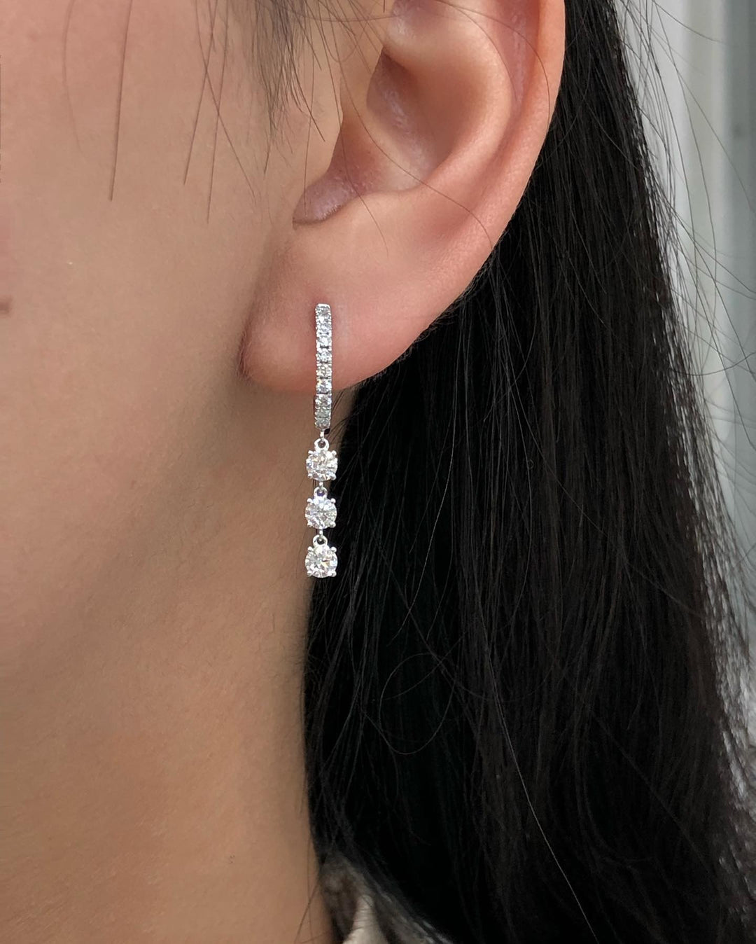 2.50 CT Round G/VS Lab Grown Diamond Earrings