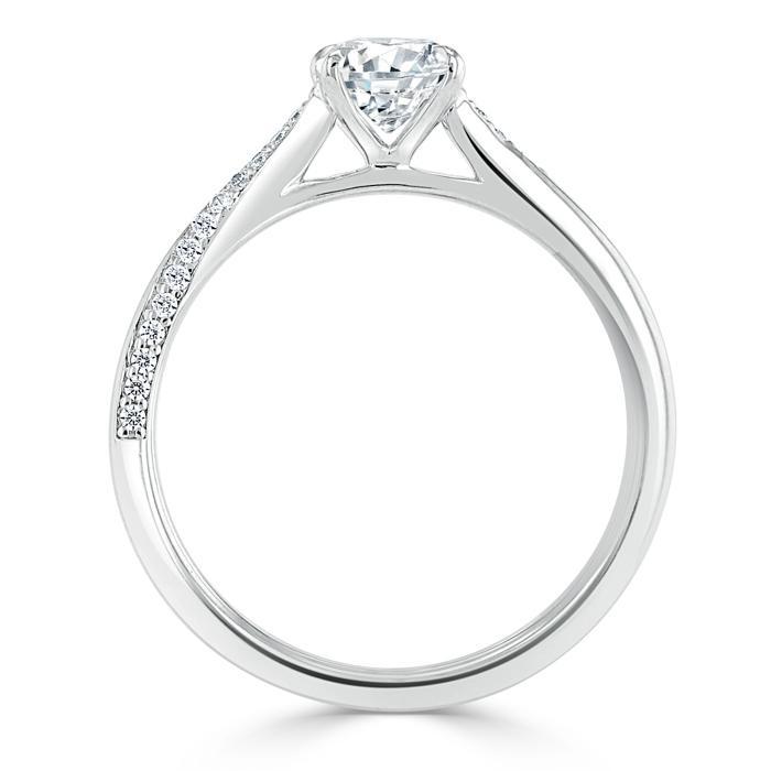 0.75 CT Oval Cut Solitaire Moissanite Engagement Ring