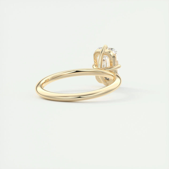 2ct Emerald F- VS1 Diamond Solitaire Engagement Ring