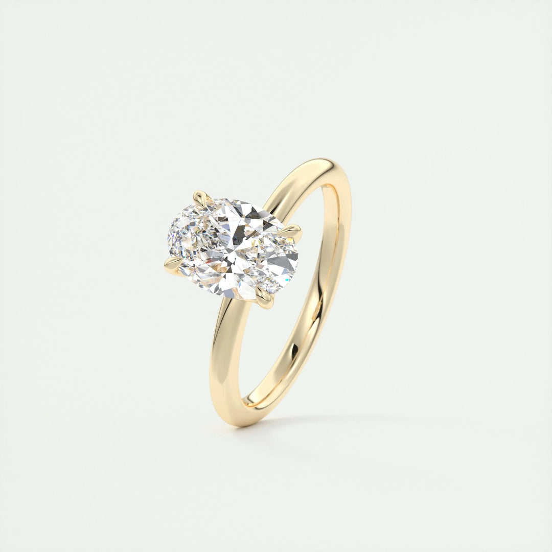 IGI Certified 1.5ct Oval-Shaped F-VS1 Lab-Grown Diamond Solitaire Engagement Ring in 14K and 18K Solid Gold
