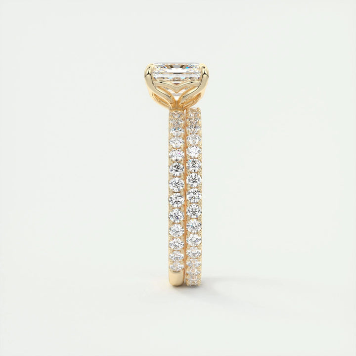 2ct Asscher F- VS1 Diamond Engagement Ring With Pave Setting