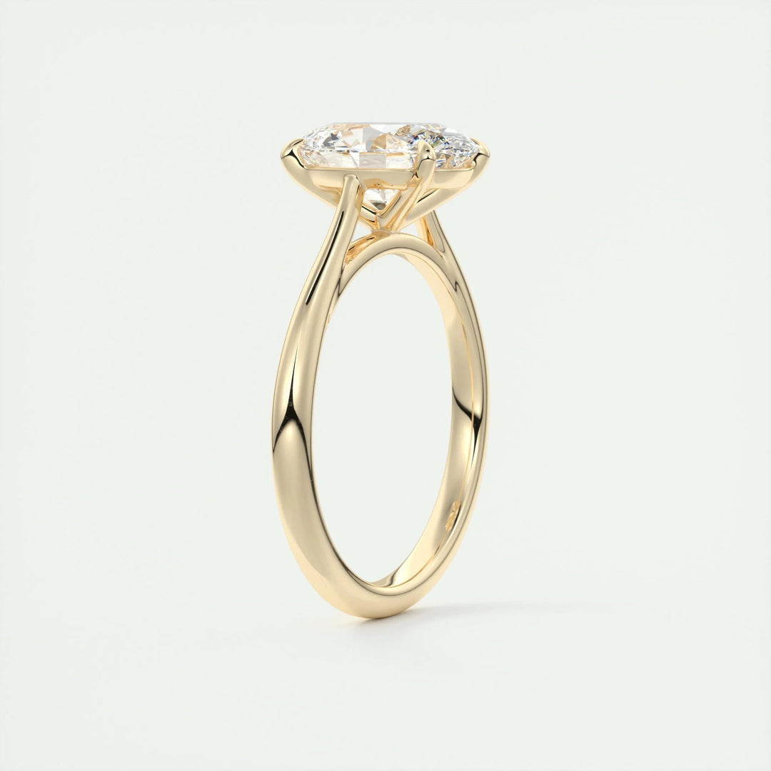 Exquisite 2ct Oval F-VS1 Lab Grown Diamond Solitaire Engagement Ring in 14K or 18K Solid Gold, Certified by IGI