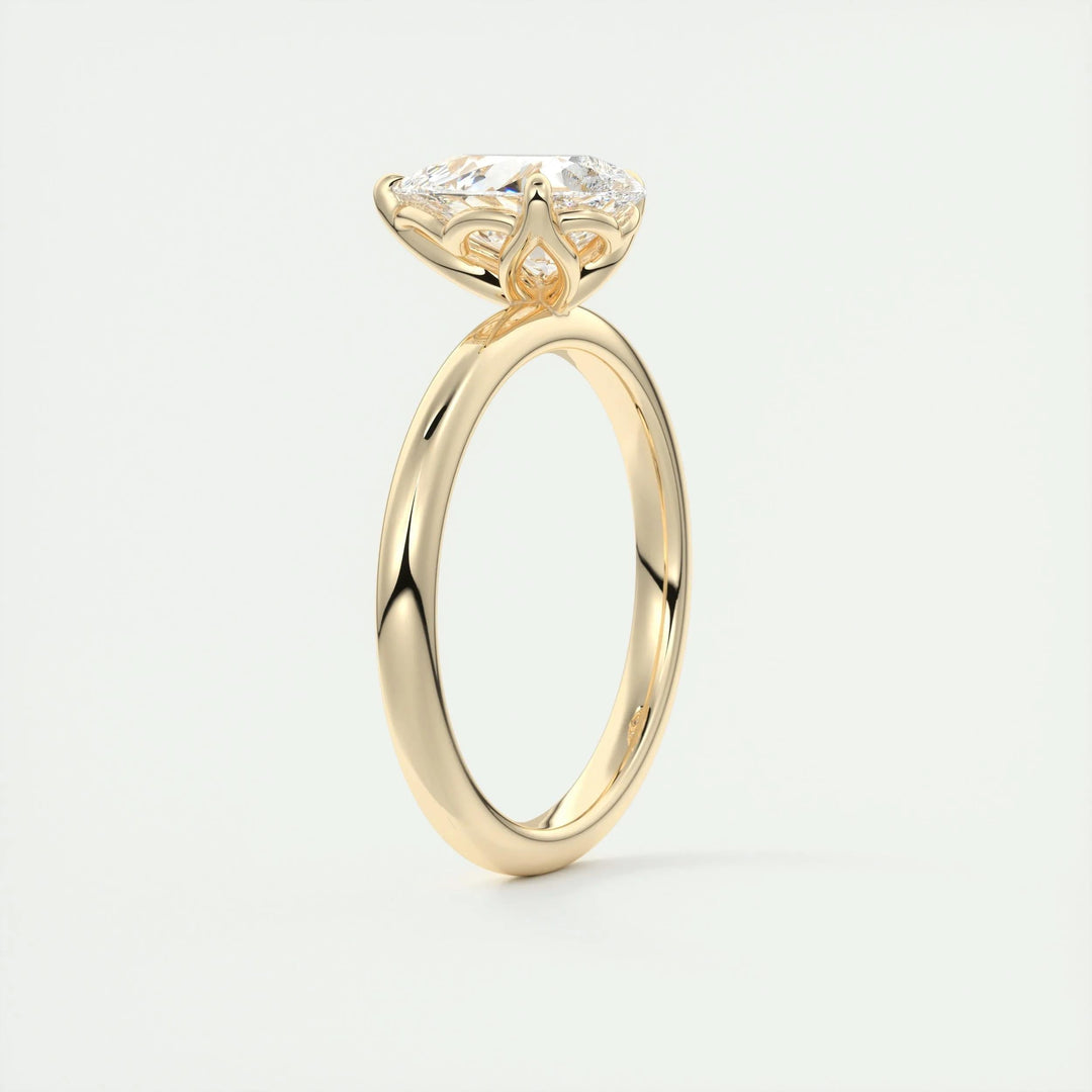 IGI Certified 2ct Pear F-VS1 Lab Grown Diamond Solitaire Engagement Ring in 14K or 18K Solid Gold