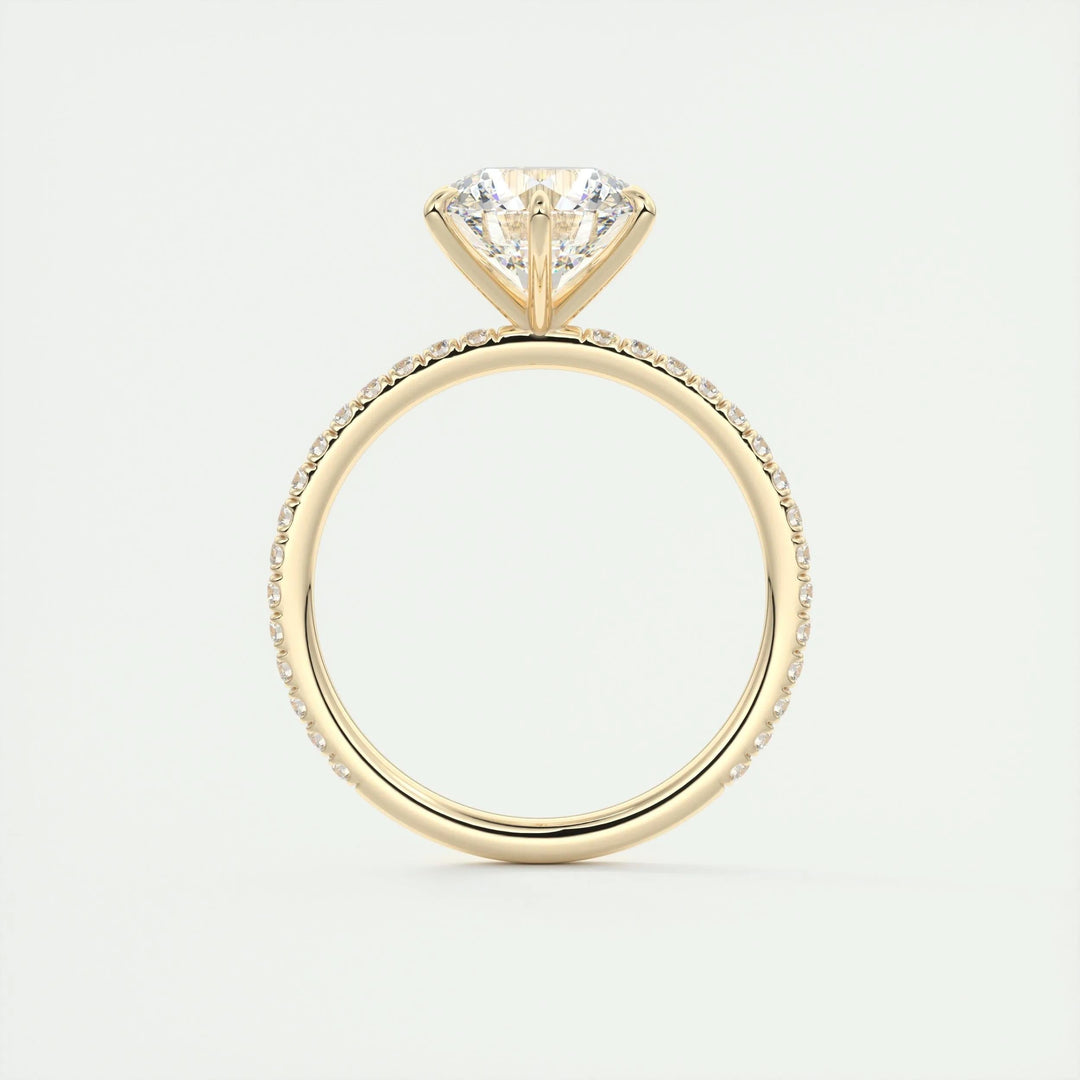 2ct Round F- VS1 Diamond Pave Style Engagement Ring