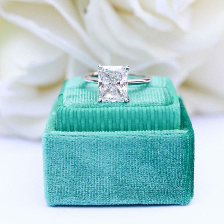 3.0ct Radiant Cut Moissanite Solitaire Engagement Ring