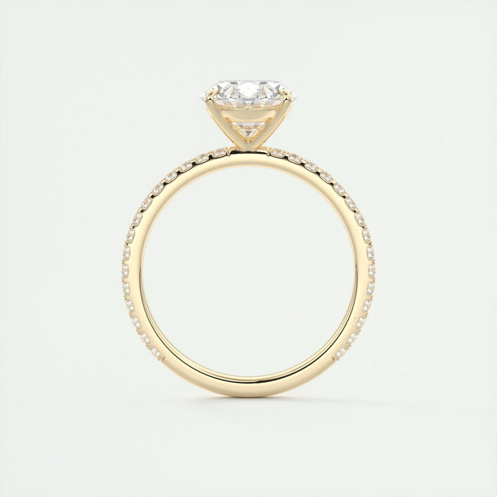 Exquisite 2ct Oval F-VS1 Lab-Grown Diamond Pave Engagement Ring in 14K and 18K Solid Gold - IGI Certified