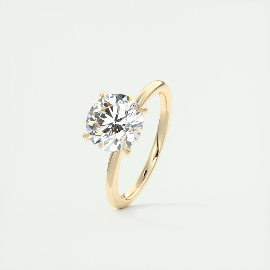 IGI Certified 2ct Round F-VS1 Lab Grown Diamond Solitaire Engagement Ring in 14K or 18K Solid Gold