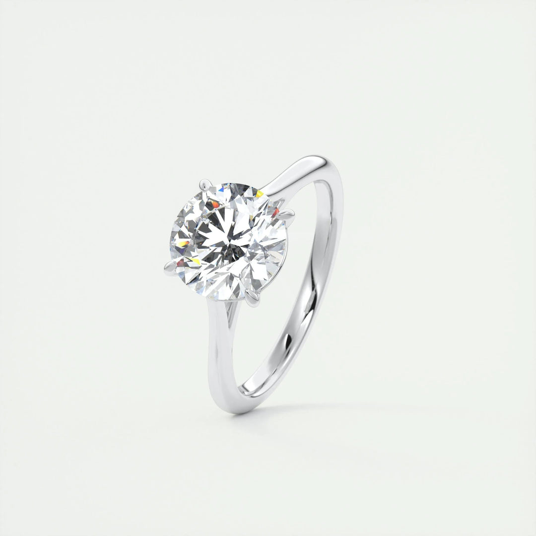 Elegance Defined: IGI Certified 2ct Round F-VS1 Lab Grown Diamond Solitaire Engagement Ring in 14K or 18K Solid Gold