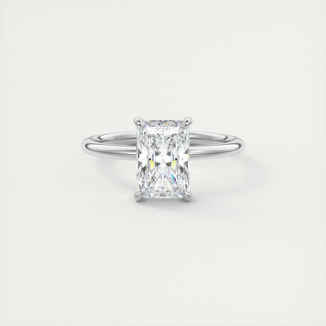 2ct Radiant F- VS1 Diamond Solitaire Engagement Ring