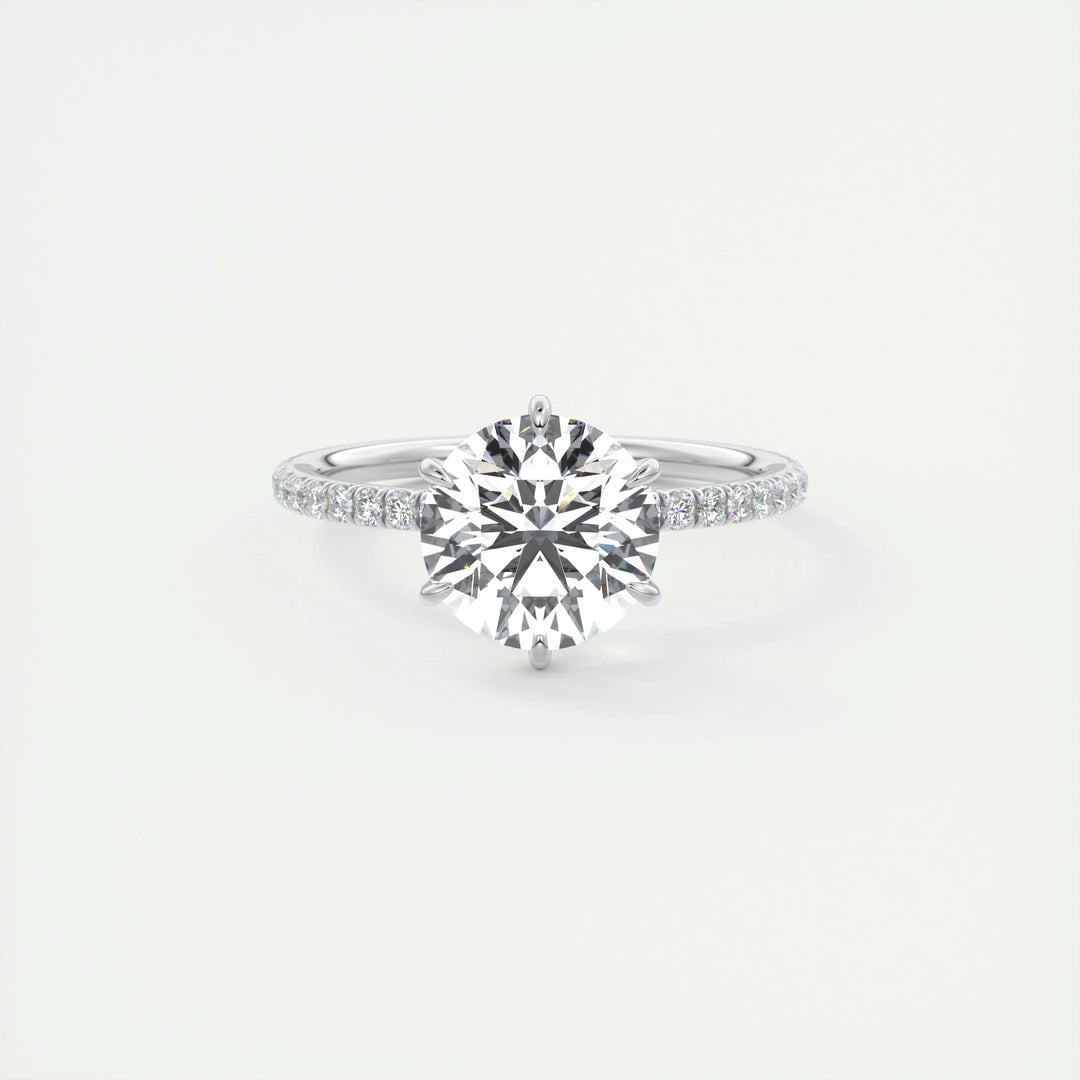 2ct Round F- VS1 Diamond Pave Style Engagement Ring