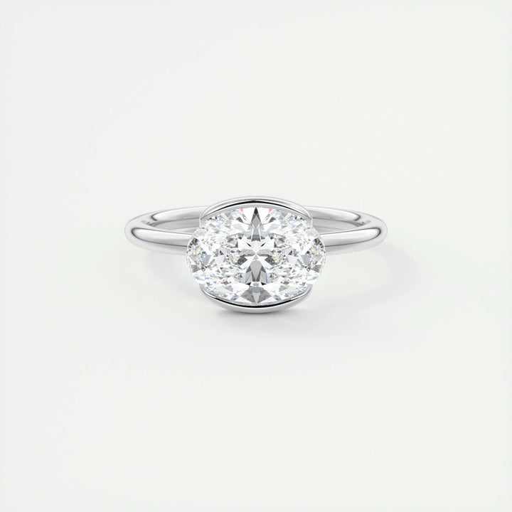 2ct Oval Cut Diamond Solitaire Engagement Ring With F- VS1 Clarity