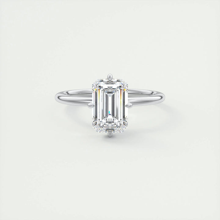 IGI Certified 2ct F-VS1 Emerald Cut Lab Grown Diamond Solitaire Engagement Ring in 14K or 18K Solid Gold