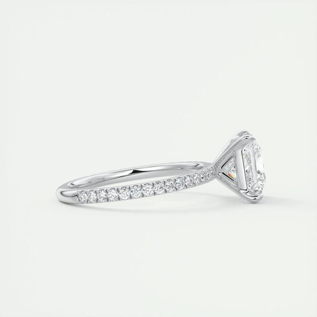 2ct Princess F- VS1 Diamond Engagement Ring With Pave Setting
