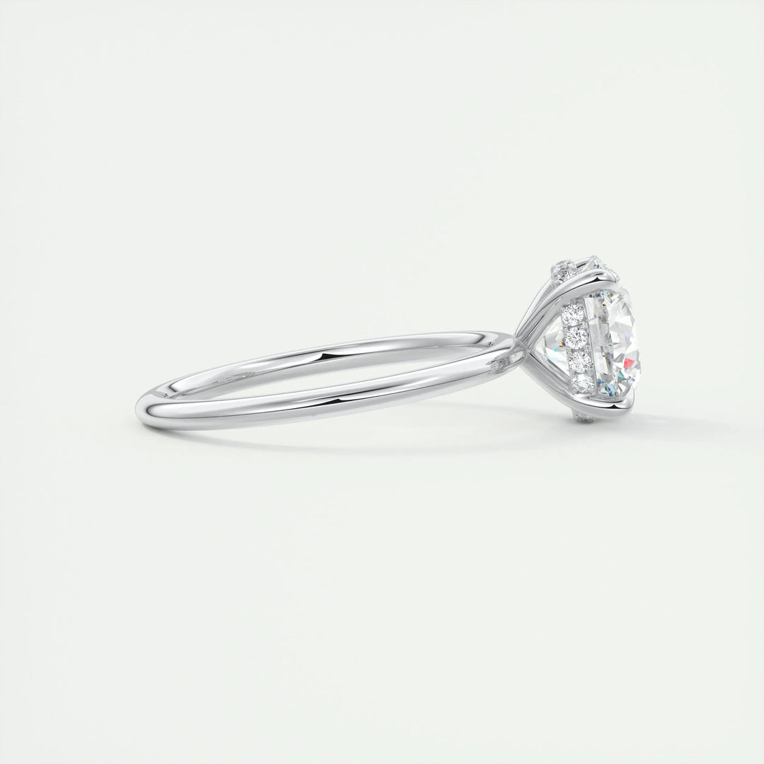 2ct Round F- VS1 Diamond Hidden Halo Engagement Ring