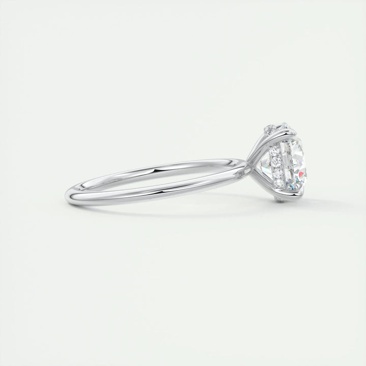 2ct Round F- VS1 Diamond Hidden Halo Engagement Ring