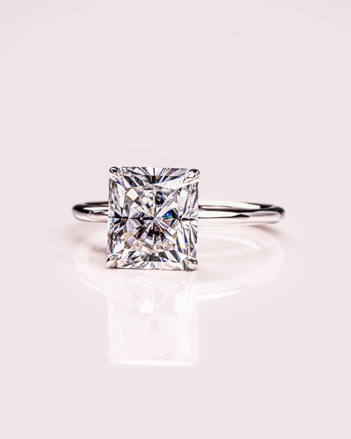 2.43 CT Radiant Cut Moissanite Solitaire Engagement Ring