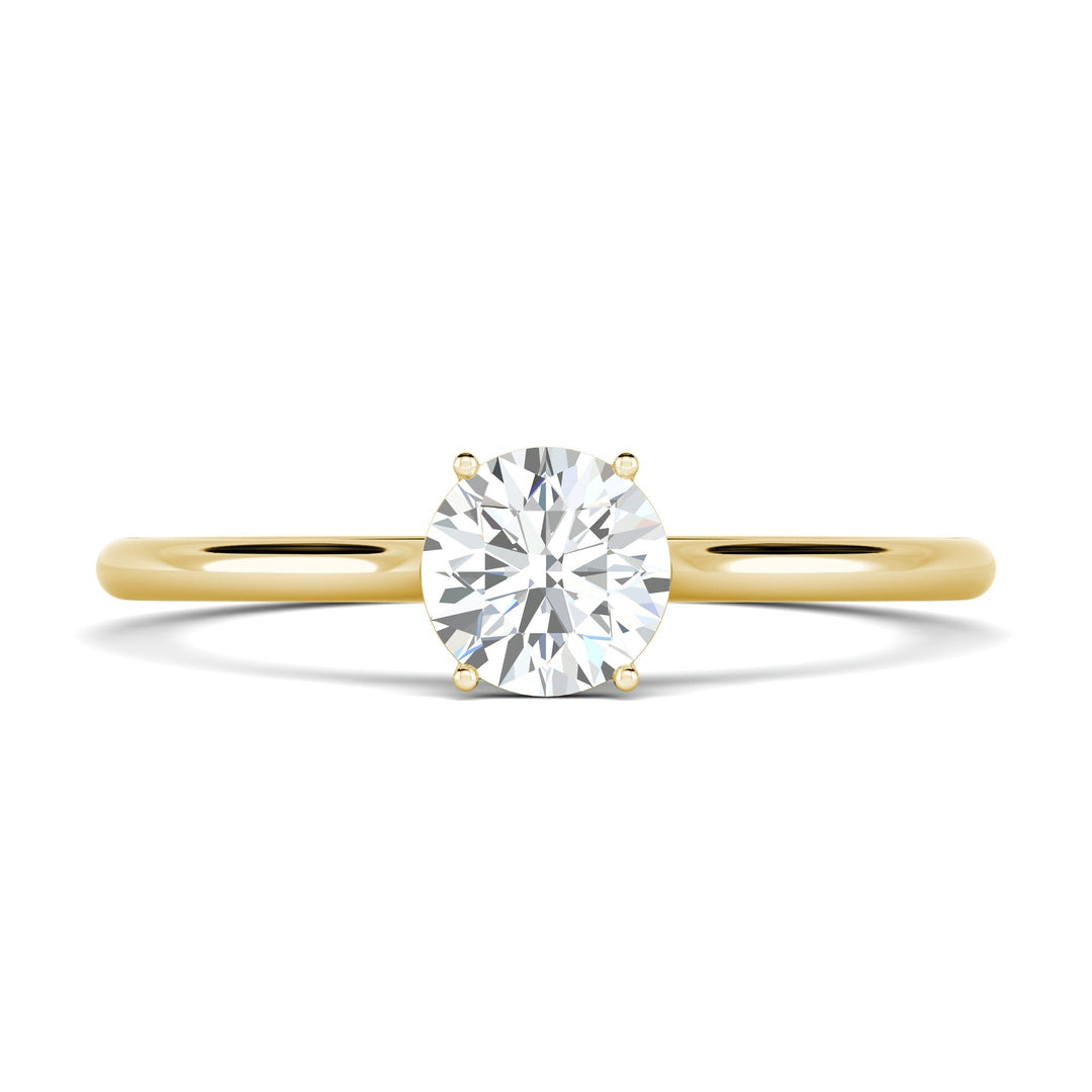 IGI Certified 1 Carat Round F-VS2 Lab-Grown Diamond Solitaire Engagement Ring in 14K and 18K Solid Gold
