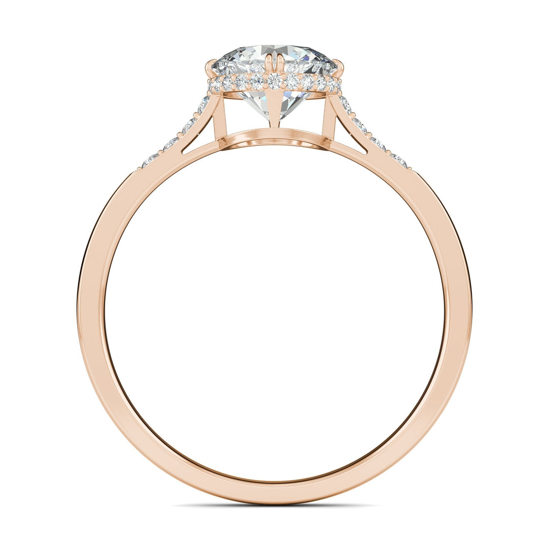 0.7 ct Round F- VS1 Diamond Pave Engagement Ring
