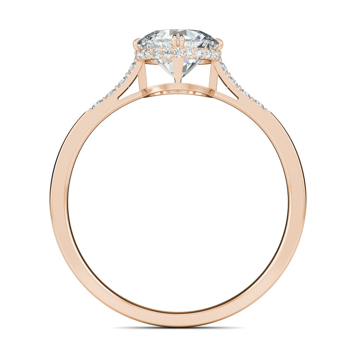 0.7 ct Round F- VS1 Diamond Pave Engagement Ring