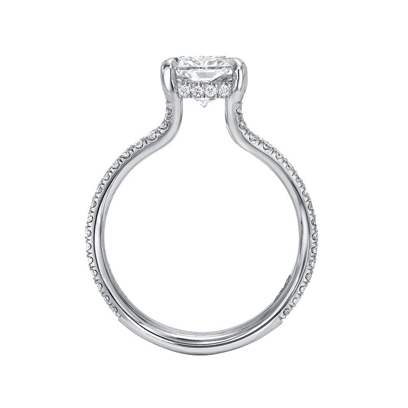 4.0 CT Radiant Split Shank F/VVS2 Lab Grown Diamond Engagement Ring
