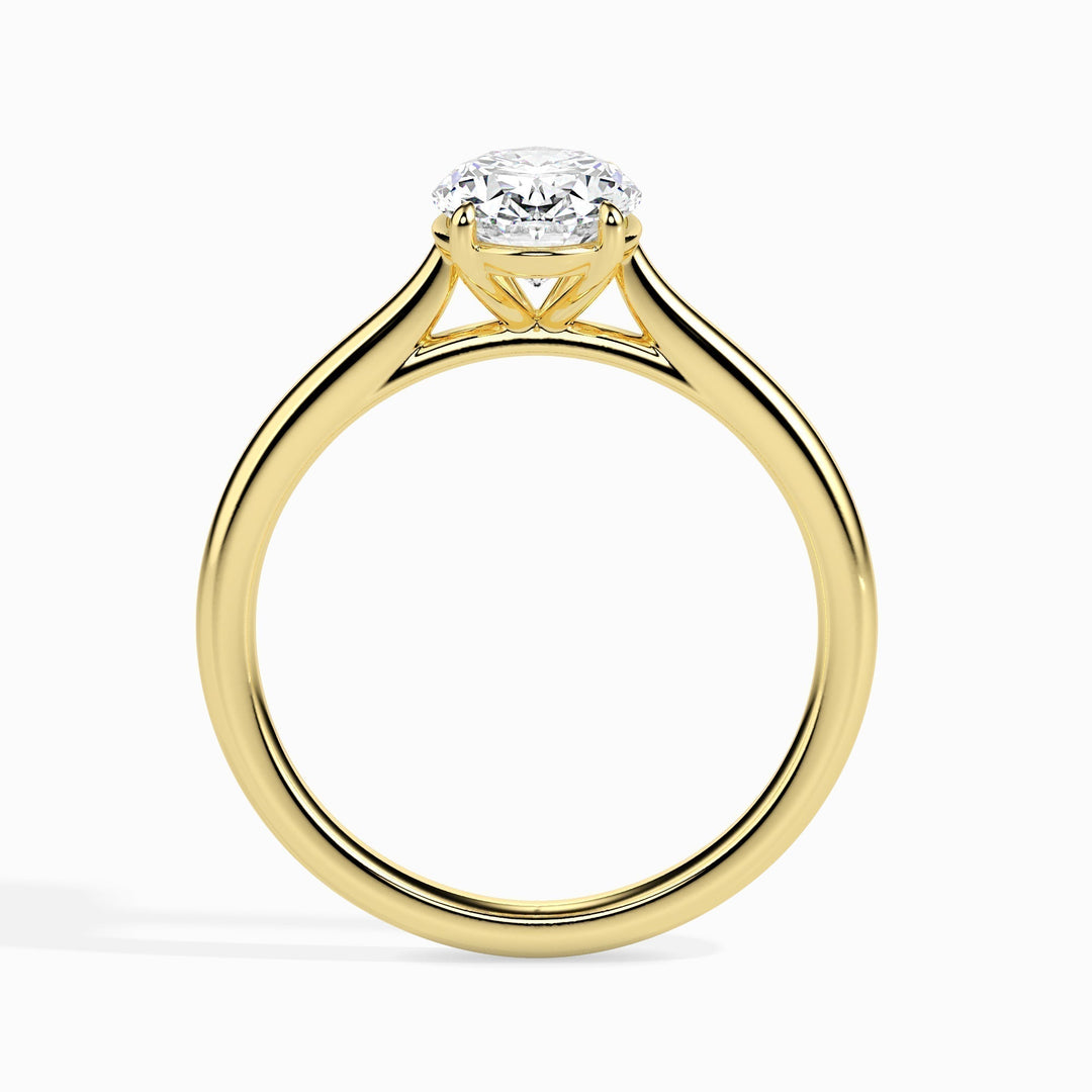 IGI Certified 1ct Oval F-VS Lab Grown Diamond Solitaire Engagement Ring in 14K or 18K Solid Gold