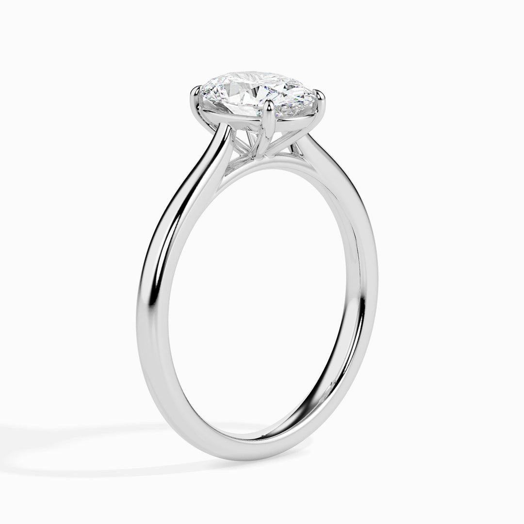 IGI Certified 1ct Oval F-VS Lab Grown Diamond Solitaire Engagement Ring in 14K or 18K Solid Gold