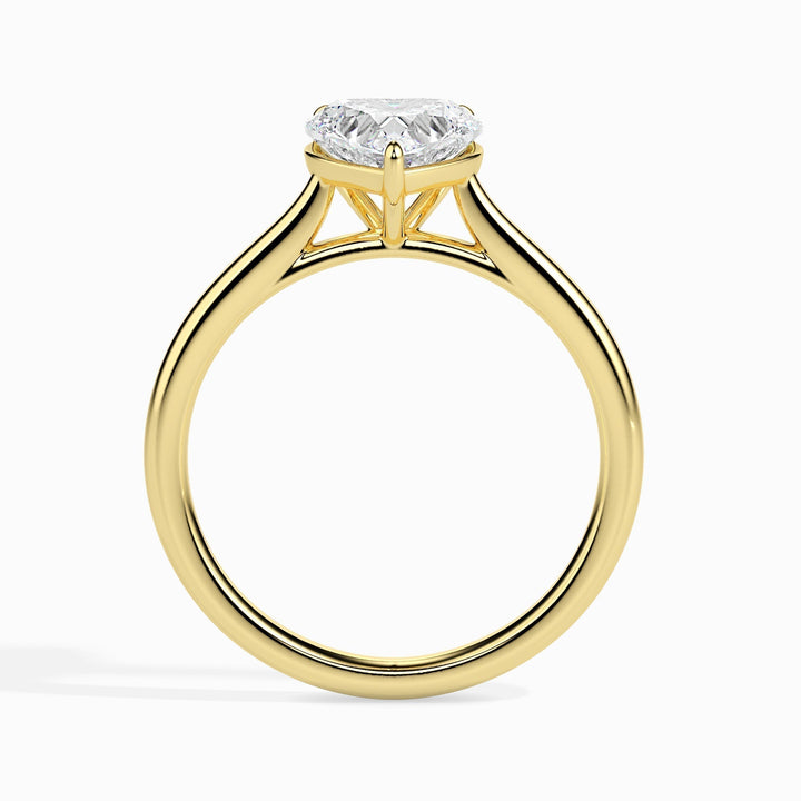 IGI Certified 1ct Heart F- VS Lab-Grown Diamond Solitaire Engagement Ring in 14K and 18K Solid Gold