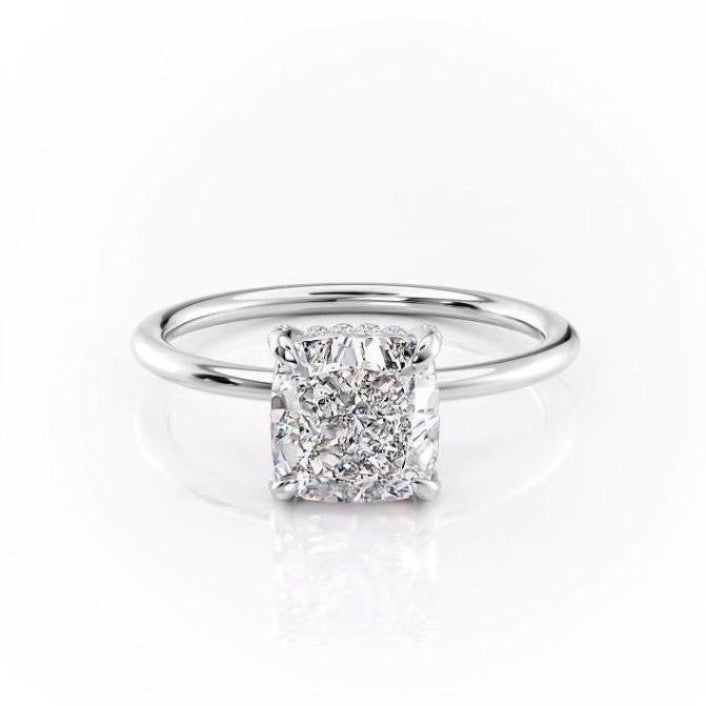 2.54 CT Cushion Cut Solitaire Style Moissanite Engagement Ring