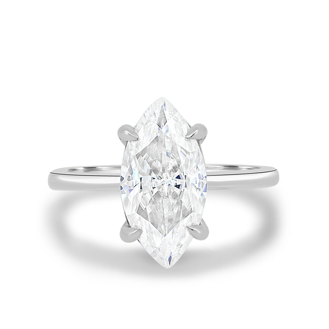 IGI Certified 1.50 CT Marquise Cut Lab Grown Diamond Engagement Ring in 14K/18K Solid Gold