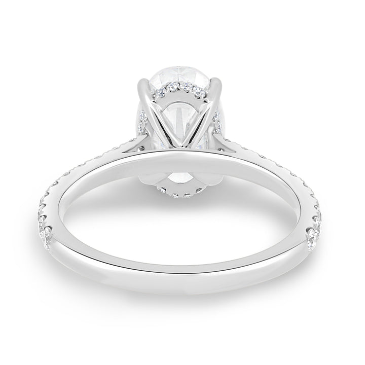 IGI Certified 2.11 CT F/VS2 Oval Hidden Halo Lab Grown Diamond Engagement Ring in 14K and 18K Solid Gold