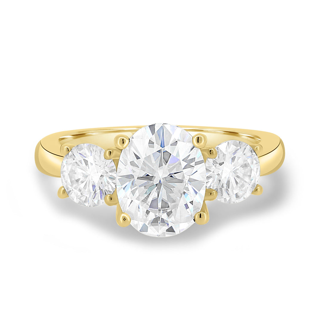 1.68 CT Oval Cut Three Stone F/VS2 Lab Grown Diamond Engagement Ring