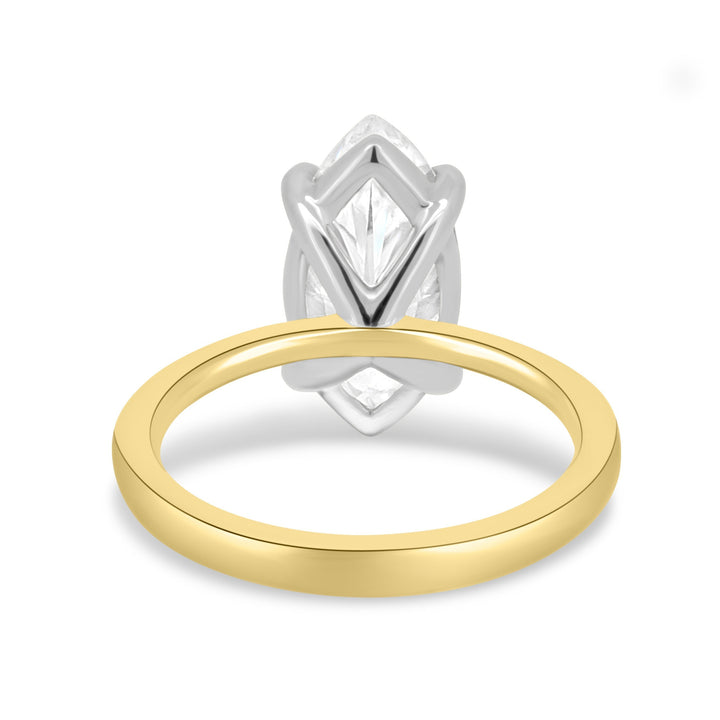 IGI Certified 1.50 CT Marquise Cut Lab Grown Diamond Engagement Ring in 14K/18K Solid Gold