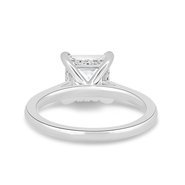 IGI Certified 1.50 CT D/VS2 Lab-Grown Princess-Cut Diamond Engagement Ring with Hidden Halo in 14K or 18K Solid Gold